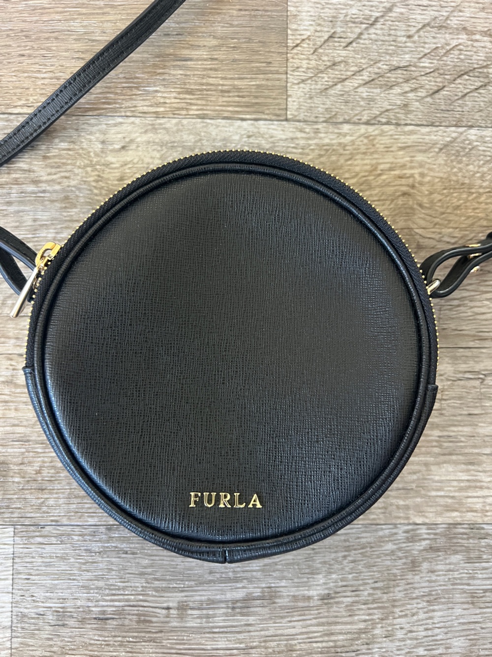 Furla Yo Yo Crossbody Round Bag in Black